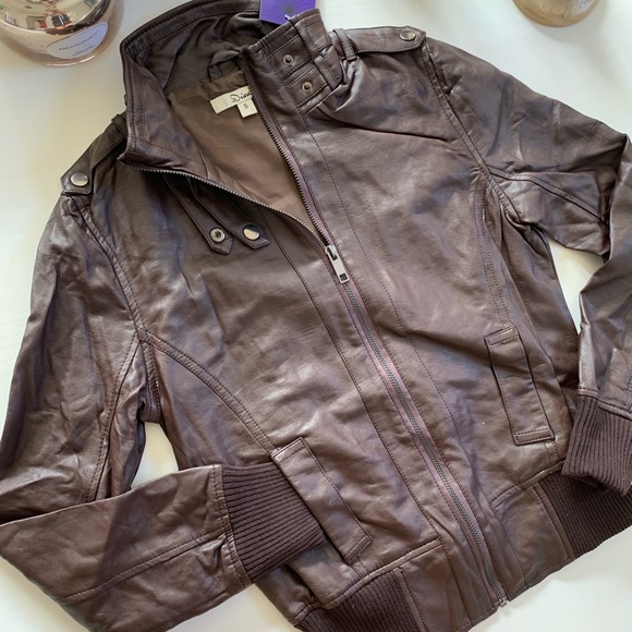 Chocolate Dark Brown Leather Jacket / Coat - Picture 3 of 8